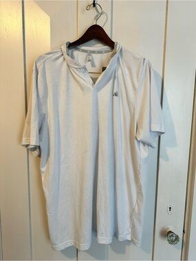 adidas White Short-Sleeve Polo Shirt